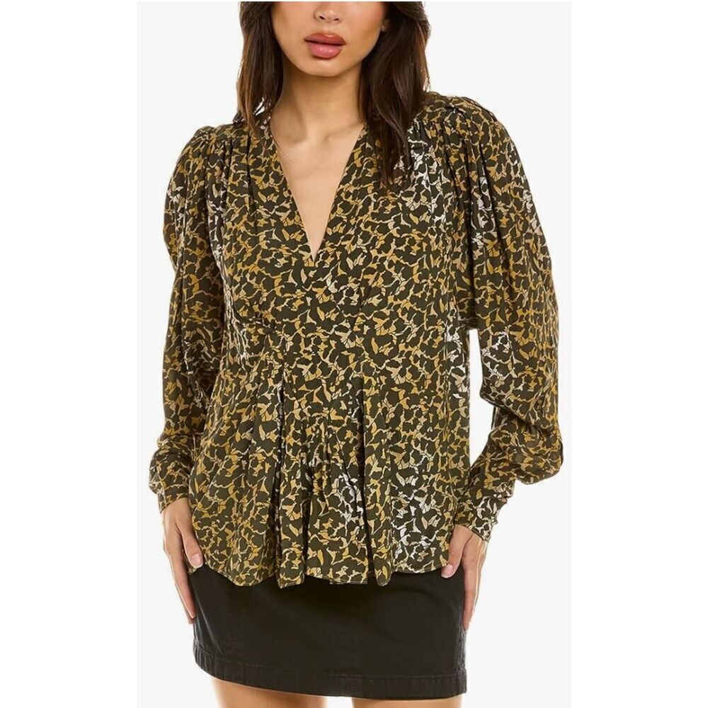 ISABEL MARANT ÉTOILE AMIRYA TOP in Brown Multi NWT Size 42/ US 10
